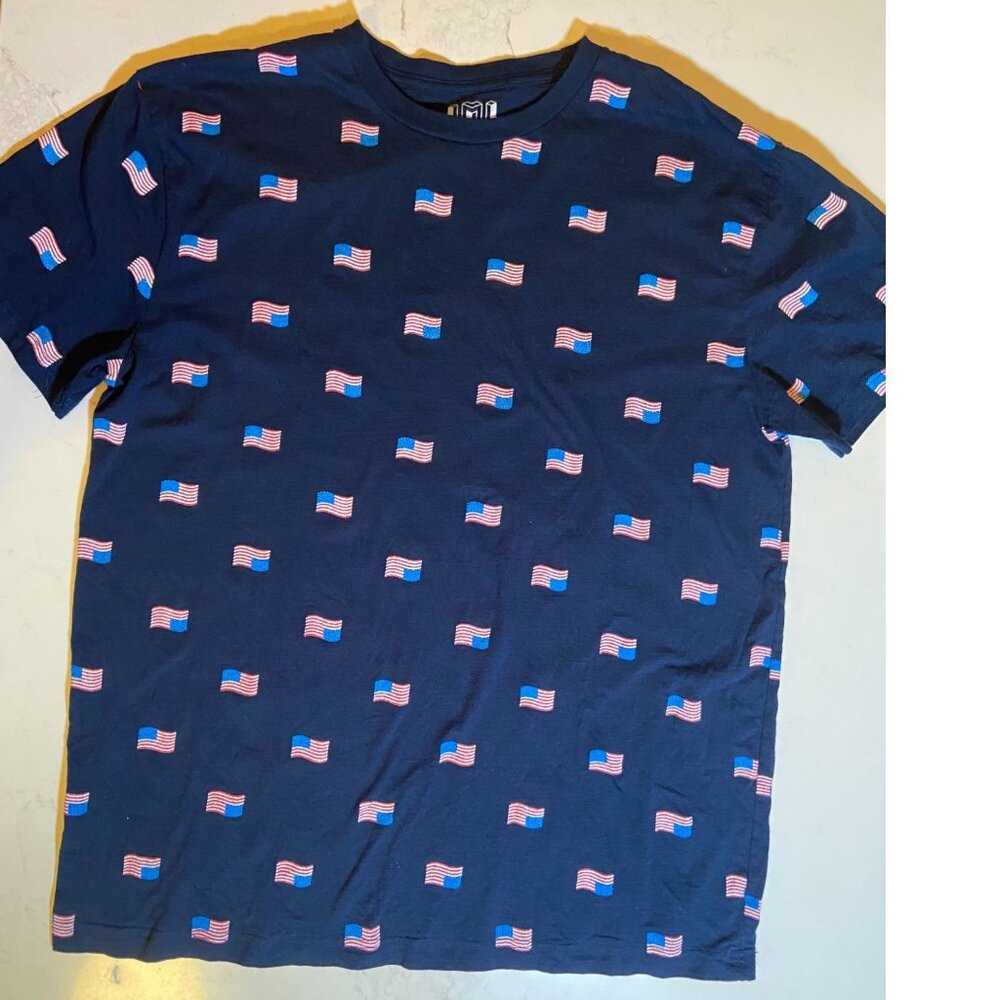Isaac Morris Men's Size XL Navy USA American Flag T-Shirt
